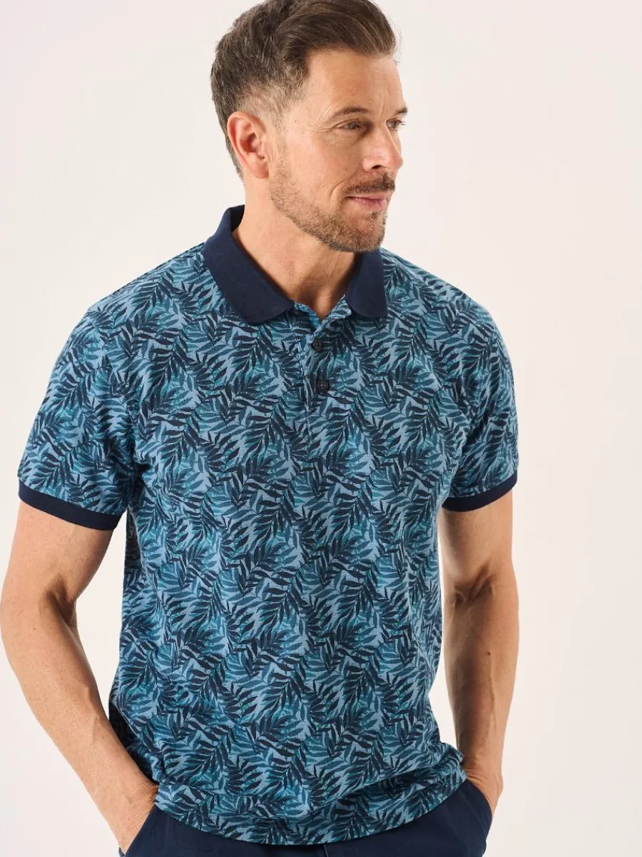 navy_and_blue_palm_leaf_p_2.webp Quba & Co Navy And Blue Palm Leaf Print Polo Shirt - Elias New