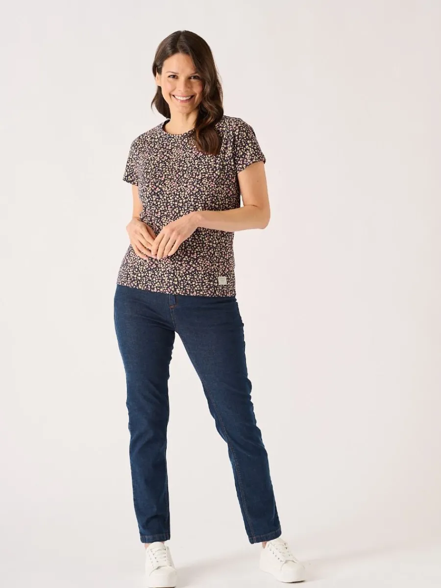 navy_and_pink_floral_dits_5.webp Quba & Co Navy And Pink Floral Ditsy Print T-Shirt - Elisa Best