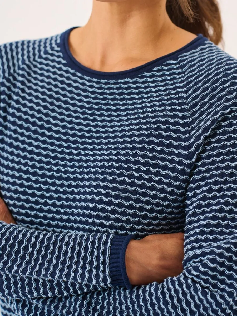 navy_and_sky_blue_raglan__1.webp Quba & Co Navy And Sky Blue Raglan Textured Knit Jumper - Bardo Best