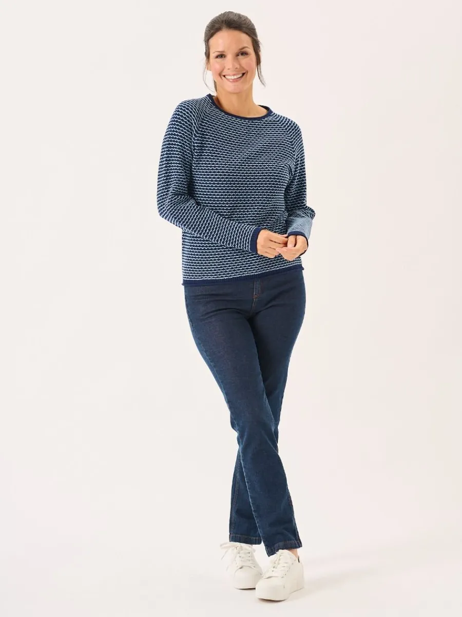 navy_and_sky_blue_raglan__4.webp Quba & Co Navy And Sky Blue Raglan Textured Knit Jumper - Bardo Best