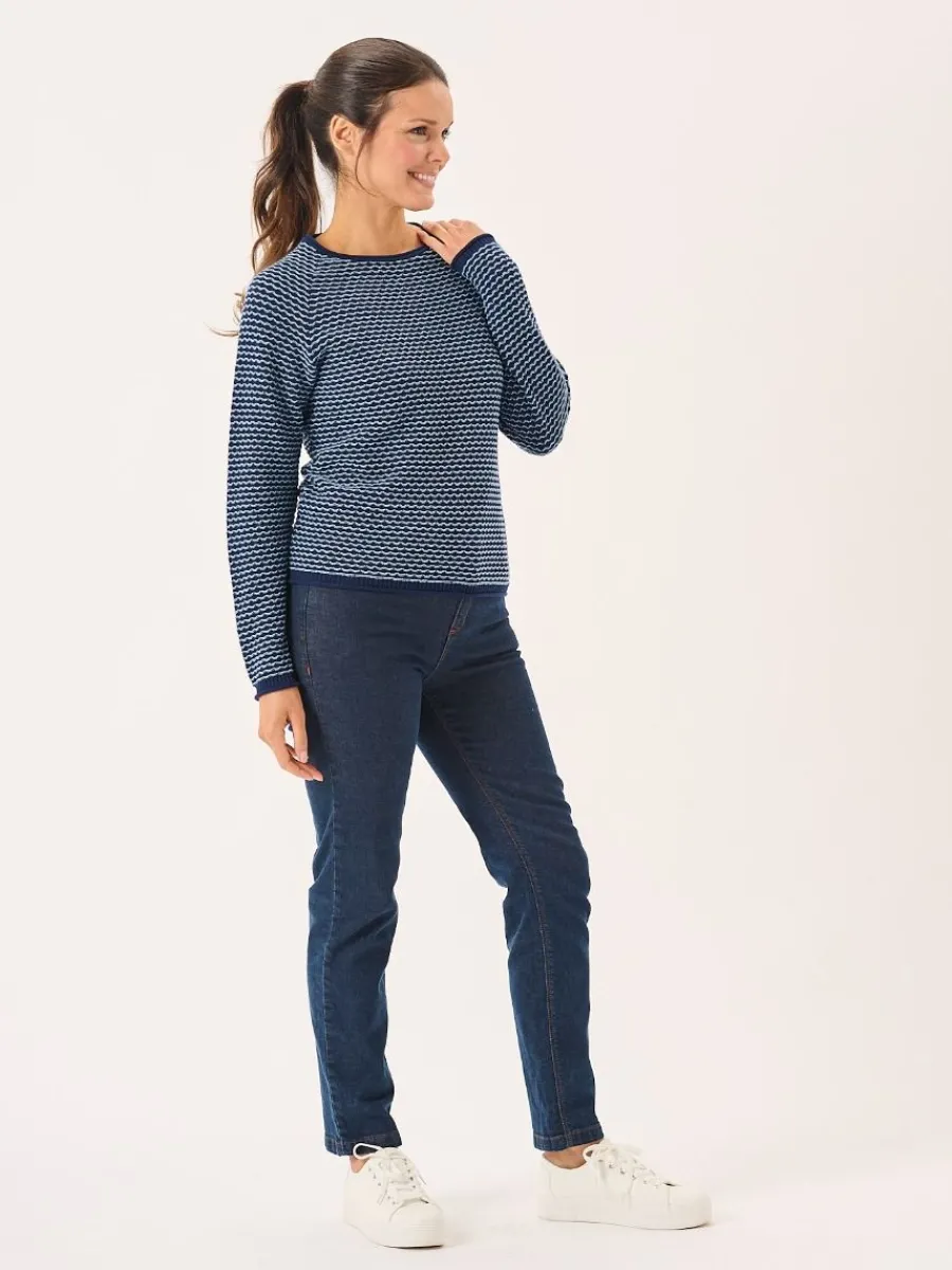 navy_and_sky_blue_raglan__6.webp Quba & Co Navy And Sky Blue Raglan Textured Knit Jumper - Bardo Best