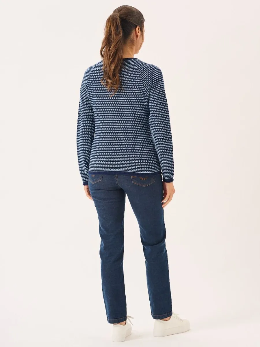 navy_and_sky_blue_raglan__8.webp Quba & Co Navy And Sky Blue Raglan Textured Knit Jumper - Bardo Best