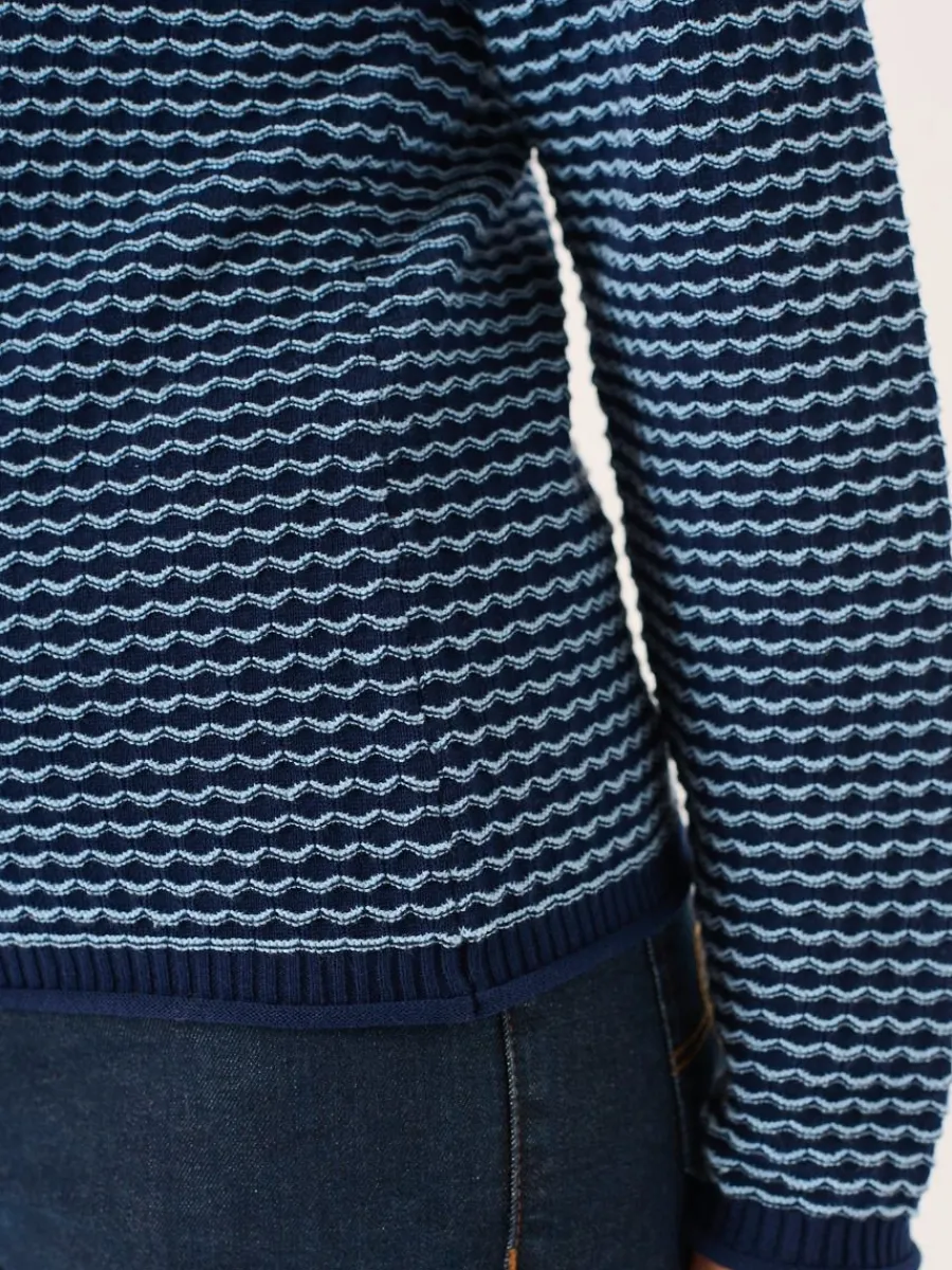 navy_and_sky_blue_raglan__9.webp Quba & Co Navy And Sky Blue Raglan Textured Knit Jumper - Bardo Best