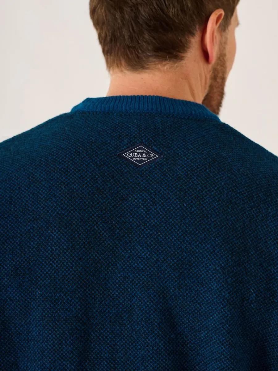 navy_and_teal_merino_rich_7.webp Quba & Co Navy And Teal Merino Rich Lifestyle Textured Jumper - Bramhill Outlet