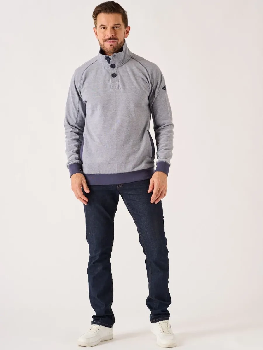 navy_and_white_button_nec_3.webp Quba & Co Navy And White Button Neck Sweatshirt - Felson Sale