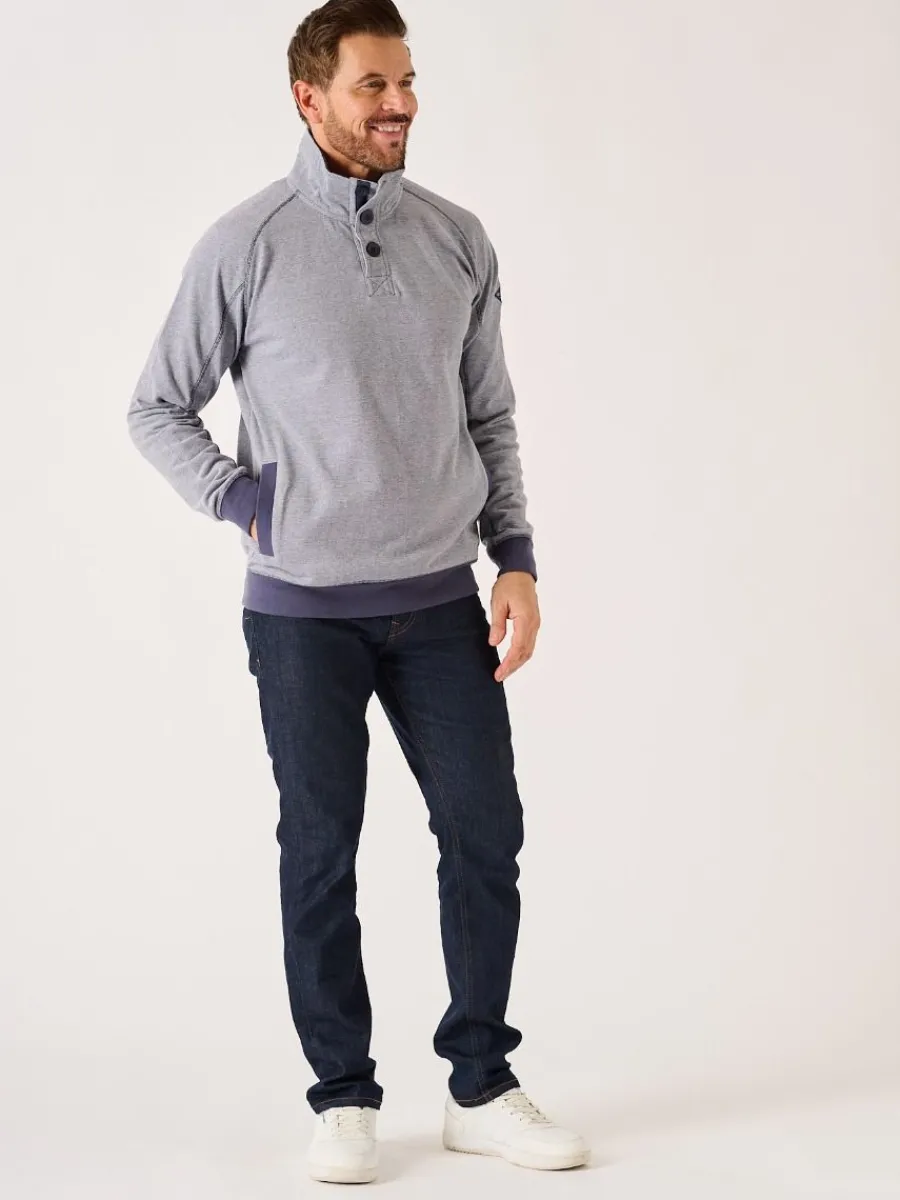 navy_and_white_button_nec_5.webp Quba & Co Navy And White Button Neck Sweatshirt - Felson Sale