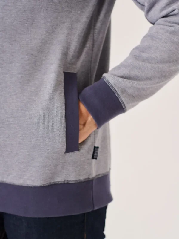 Quba & Co Navy And White Button Neck Sweatshirt - Felson Sale