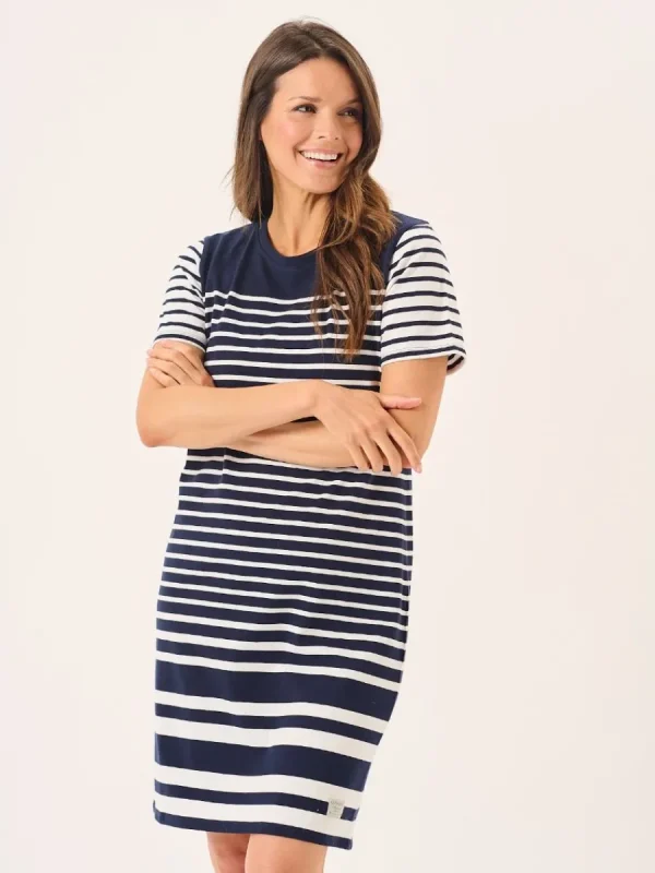 Quba & Co Navy And White Jersey Striped Dress - Catalina Outlet