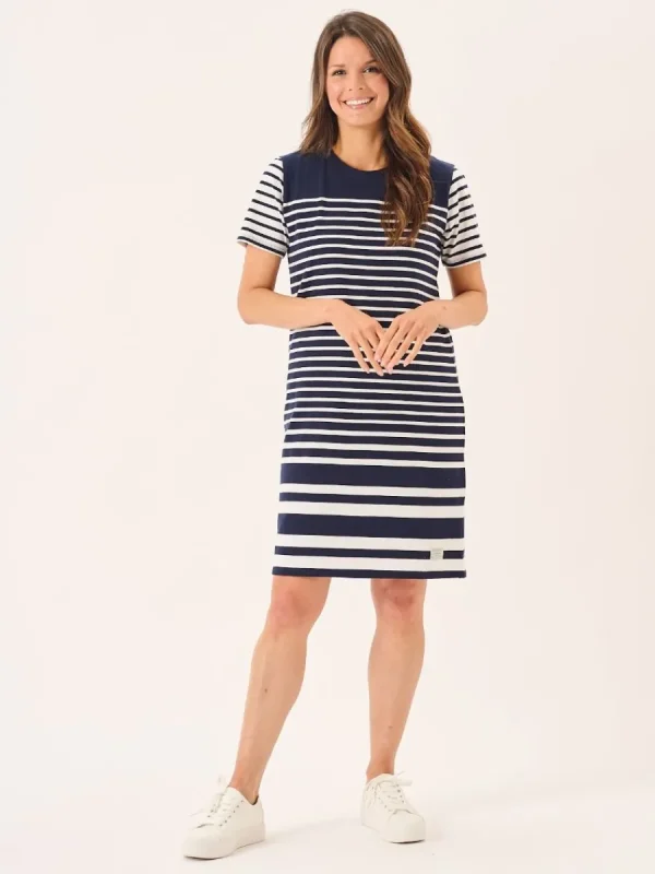 Quba & Co Navy And White Jersey Striped Dress - Catalina Outlet