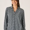 Quba & Co Navy And White Long Sleeve Nautical Print Shirt - Amina Fashion