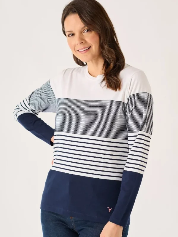 Quba & Co Navy And White Long Sleeved Striped T-Shirt - Lenora New