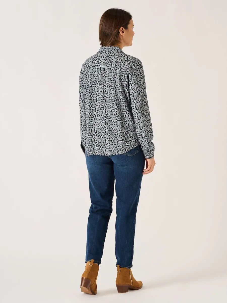 navy_and_white_long_sleev_6-2.webp Quba & Co Navy And White Long Sleeve Nautical Print Shirt - Amina Fashion