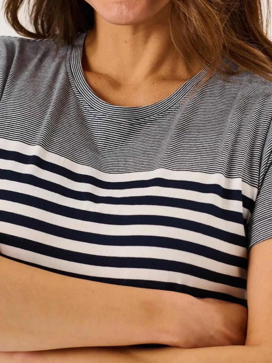 navy_and_white_panelled_y_1.webp Quba & Co Navy And White Panelled Yarn Dye T-Shirt - Silva Best