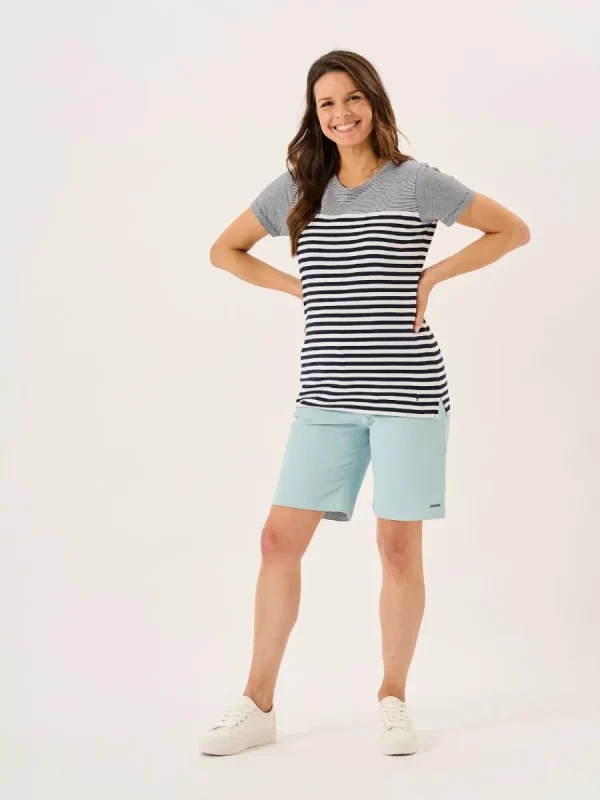 Quba & Co Navy And White Panelled Yarn Dye T-Shirt - Silva Best