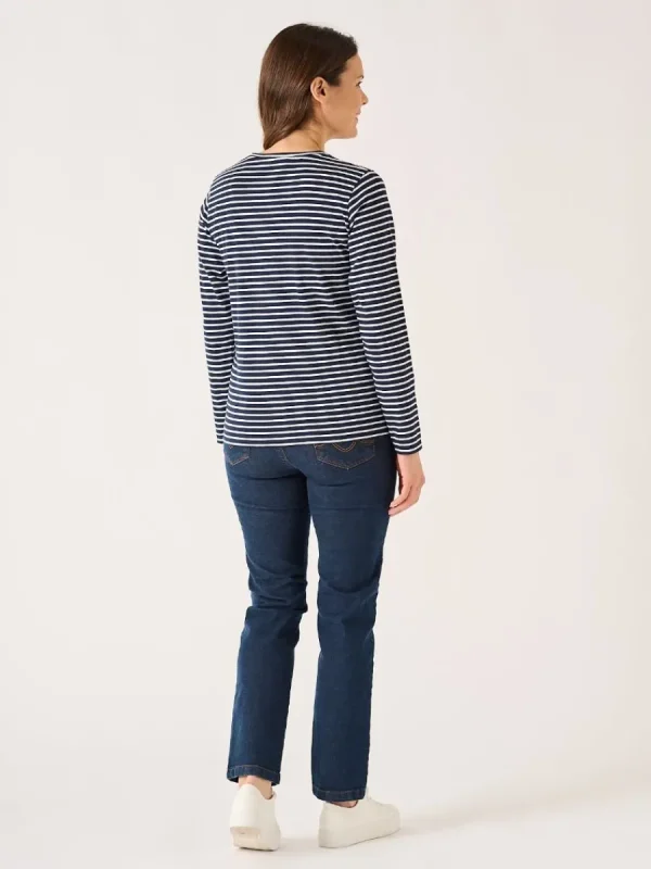 Quba & Co Navy And White Striped Long Sleeve T-Shirt - Anya New