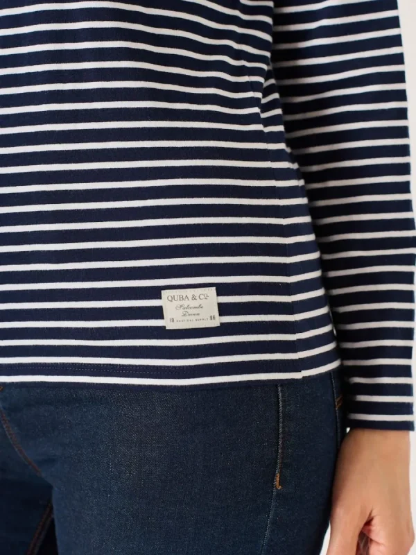 Quba & Co Navy And White Striped Long Sleeve T-Shirt - Anya New