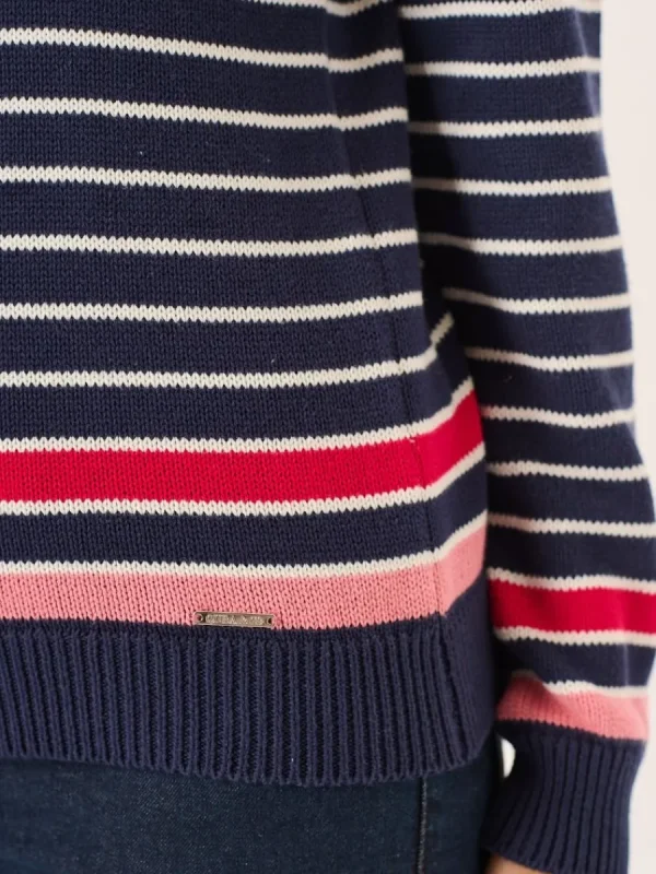 Quba & Co Navy Breton Striped Jumper - Darla Outlet