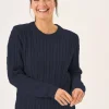 Quba & Co Navy Cotton Cable Knit Jumper - Calla Best