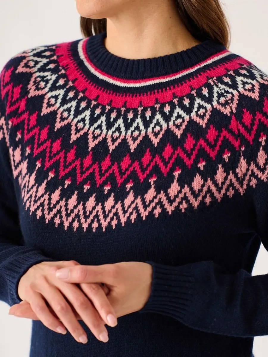 navy_fairisle_knitted_lam_1.webp Quba & Co Navy Fairisle Knitted Lambswool Rich Dress - Felicia Clearance