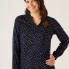 Quba & Co Navy Floral Print Long Sleeve Ditsy Top - Octavia Outlet