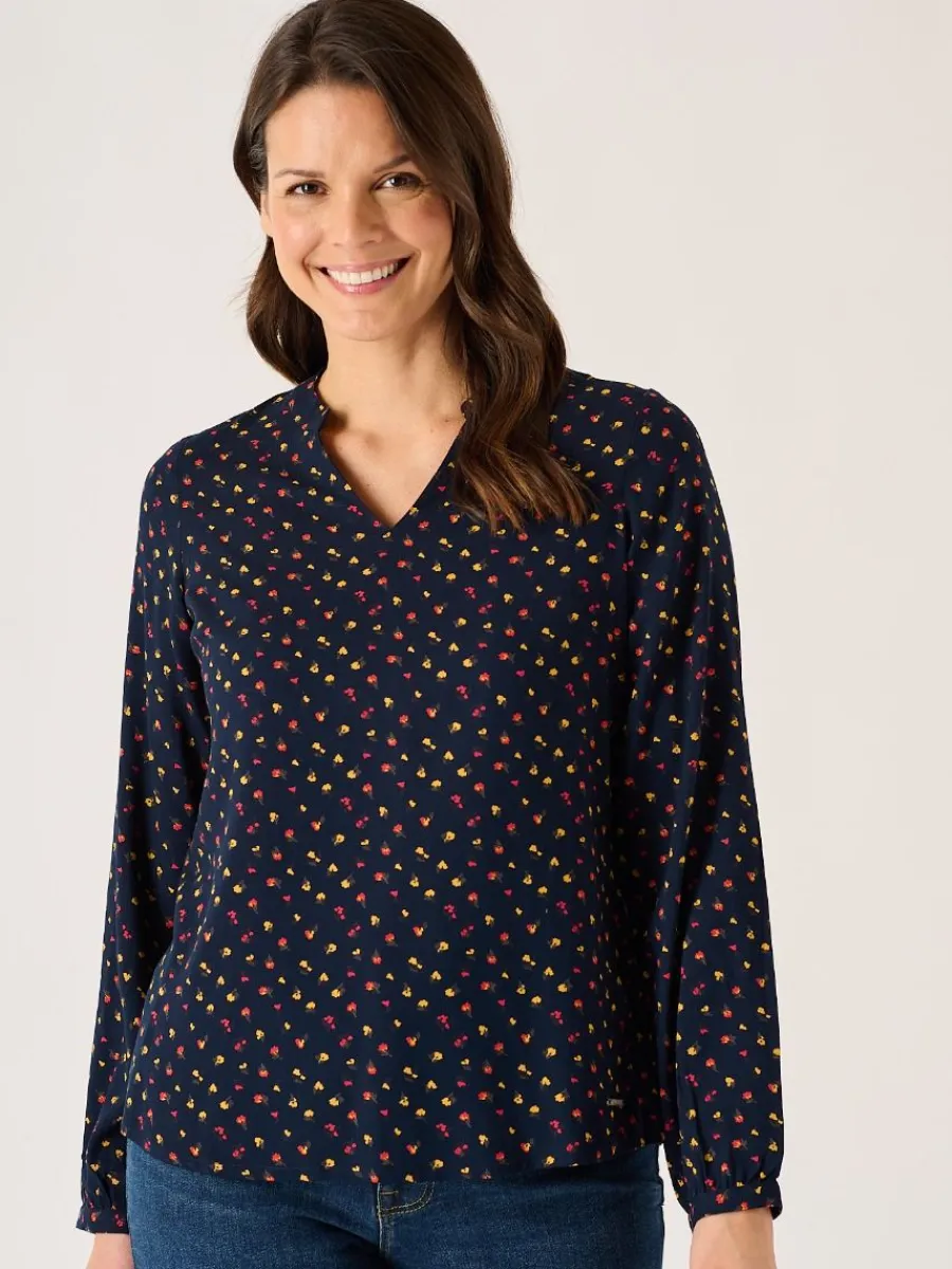navy_floral_print_long_sl_2.webp Quba & Co Navy Floral Print Long Sleeve Ditsy Top - Octavia Outlet
