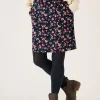 Quba & Co Navy Floral Printed Corduroy Skirt - Medina Online