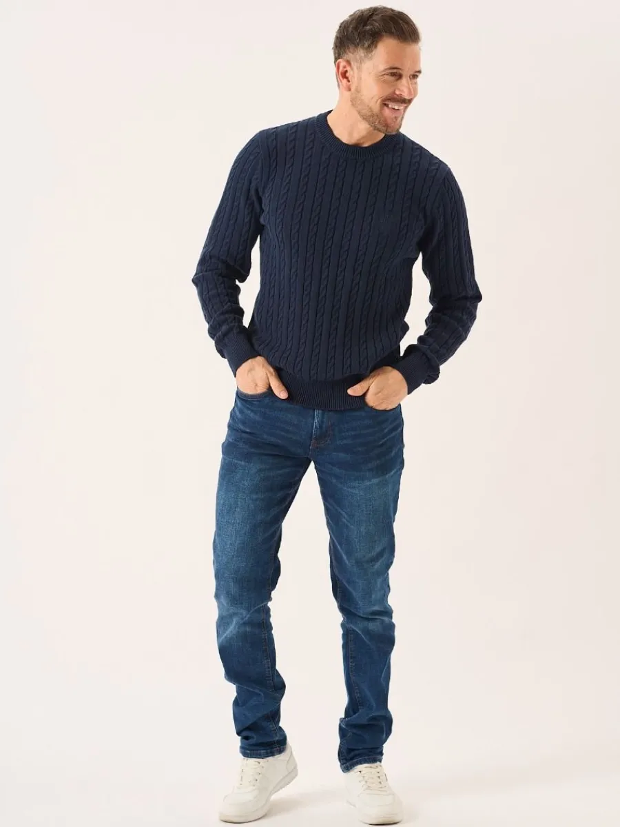 navy_lifestyle_cable_knit_3.webp Quba & Co Navy Lifestyle Cable Knitted Jumper - Mondell Online