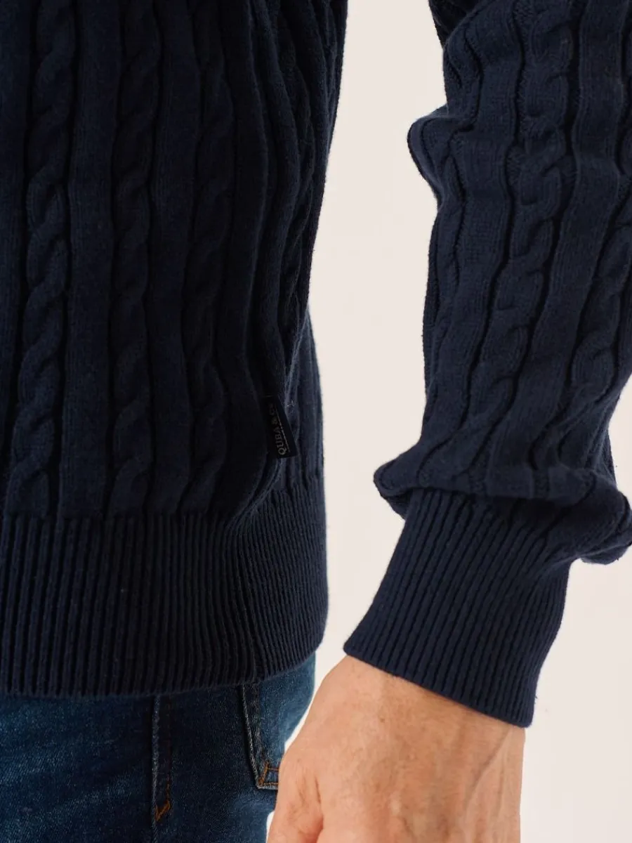 navy_lifestyle_cable_knit_6.webp Quba & Co Navy Lifestyle Cable Knitted Jumper - Mondell Online