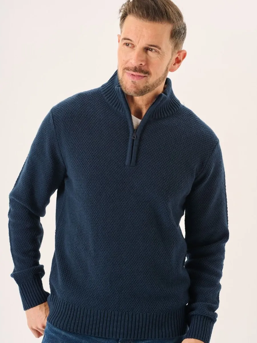 navy_merino_rich_zip_neck_0.webp Quba & Co Navy Merino Rich Zip Neck Lifestyle jumper - Kloof New