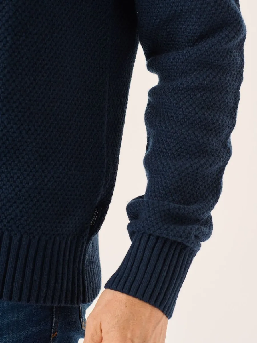 navy_merino_rich_zip_neck_9.webp Quba & Co Navy Merino Rich Zip Neck Lifestyle jumper - Kloof New