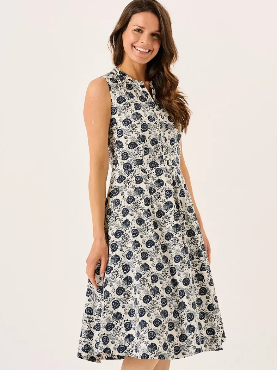 navy_nautical_print_sleev_0.webp Quba & Co Navy Nautical Print Sleeveless Midi Dress - Tabitha Clearance
