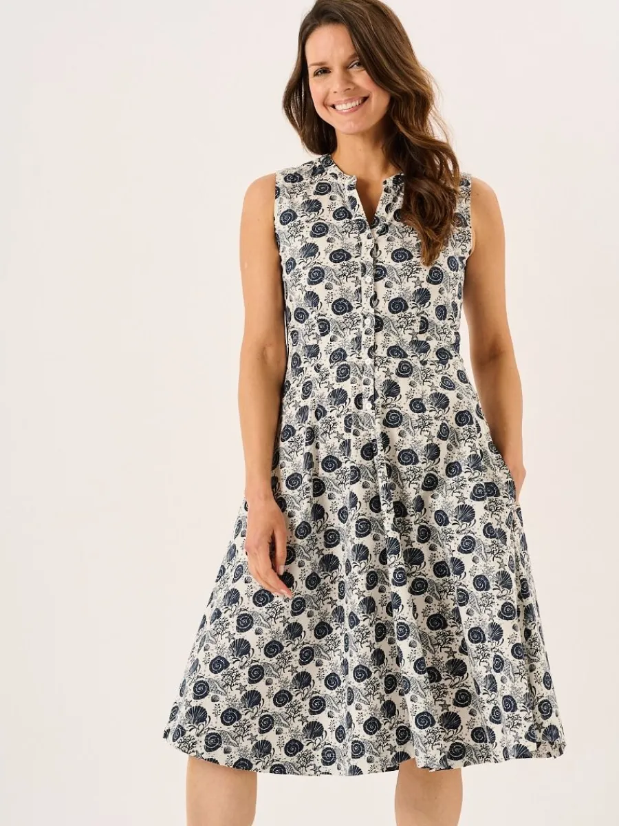 navy_nautical_print_sleev_10.webp Quba & Co Navy Nautical Print Sleeveless Midi Dress - Tabitha Clearance