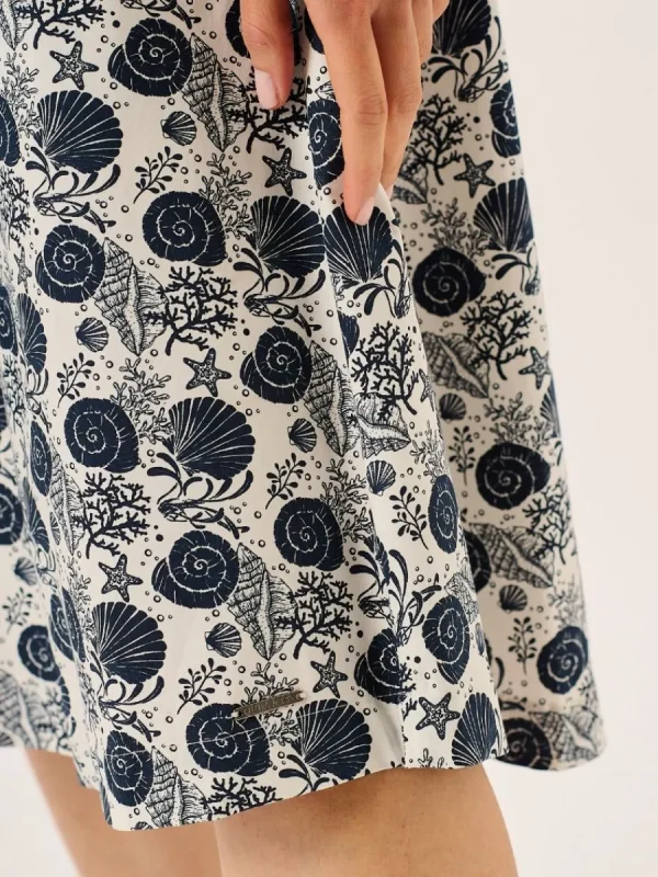 Quba & Co Navy Nautical Print Sleeveless Midi Dress - Tabitha Clearance