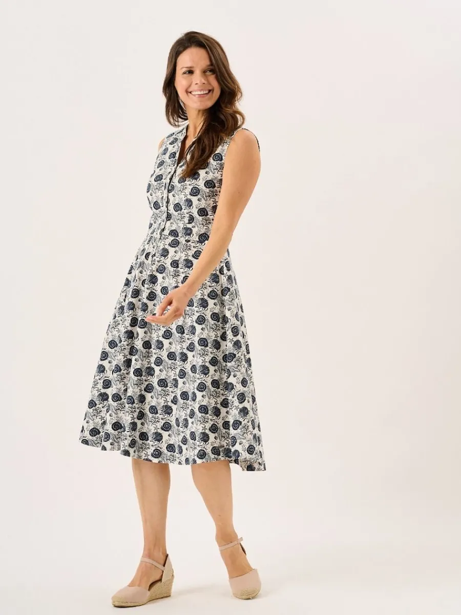 navy_nautical_print_sleev_2.webp Quba & Co Navy Nautical Print Sleeveless Midi Dress - Tabitha Clearance