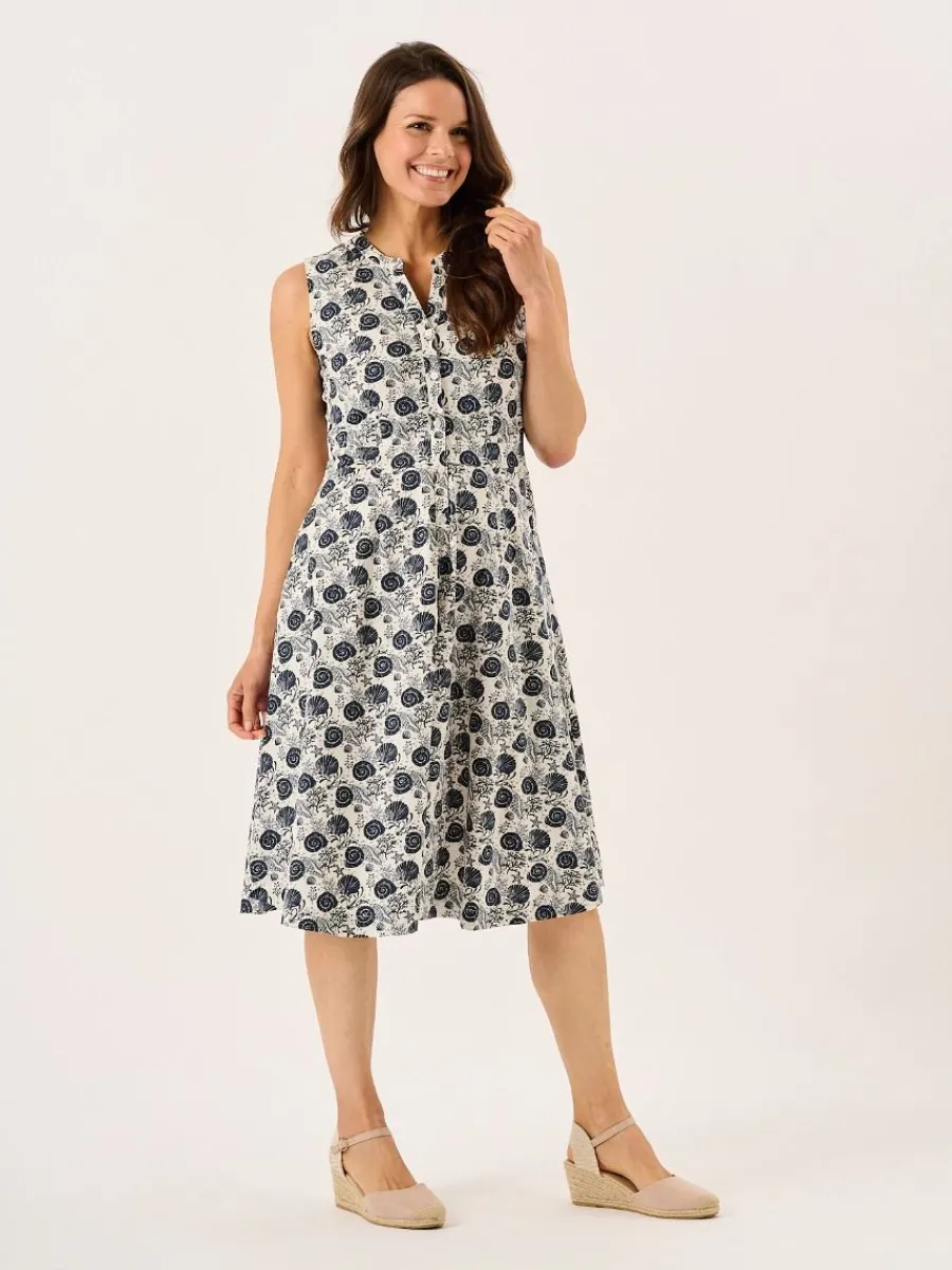 navy_nautical_print_sleev_6.webp Quba & Co Navy Nautical Print Sleeveless Midi Dress - Tabitha Clearance