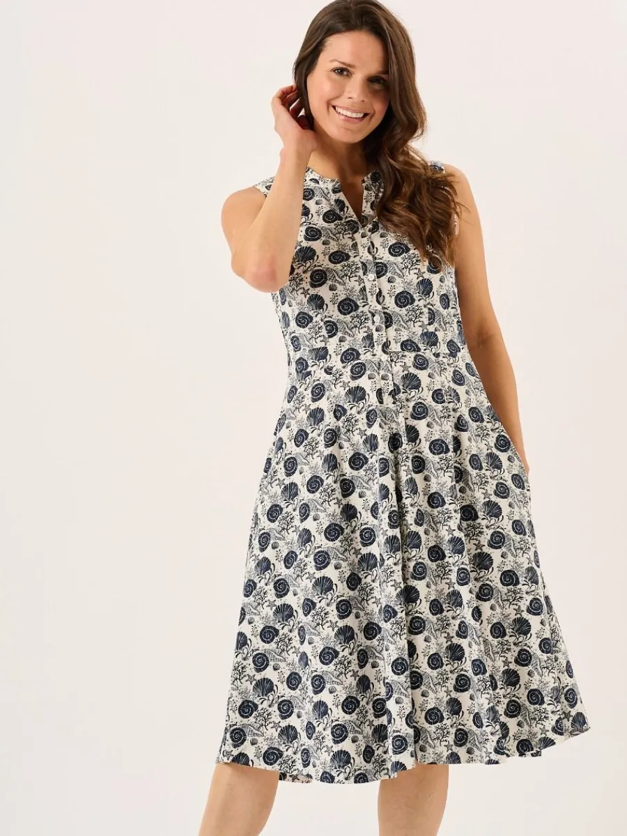 navy_nautical_print_sleev_8.webp Quba & Co Navy Nautical Print Sleeveless Midi Dress - Tabitha Clearance