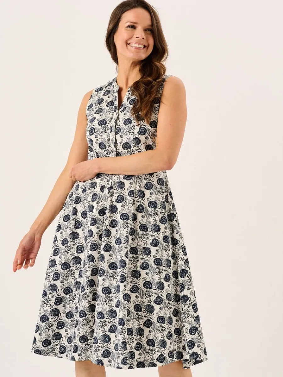 navy_nautical_print_sleev_9.webp Quba & Co Navy Nautical Print Sleeveless Midi Dress - Tabitha Clearance