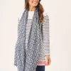 Quba & Co Navy Nautical Print Viscose Scarf - Shiloh New