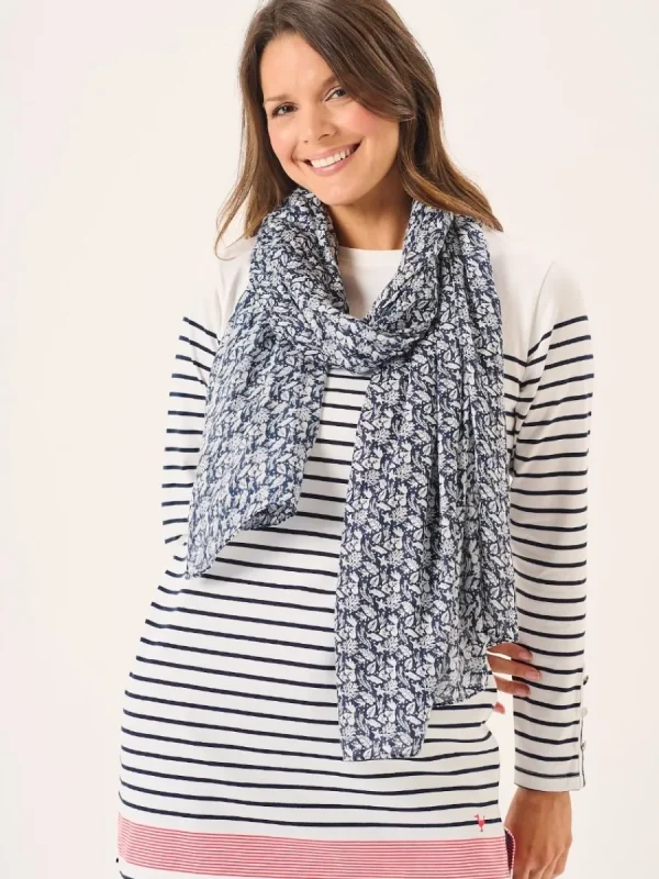 Quba & Co Navy Nautical Print Viscose Scarf - Shiloh New