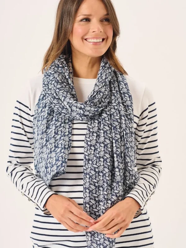 Quba & Co Navy Nautical Print Viscose Scarf - Shiloh New
