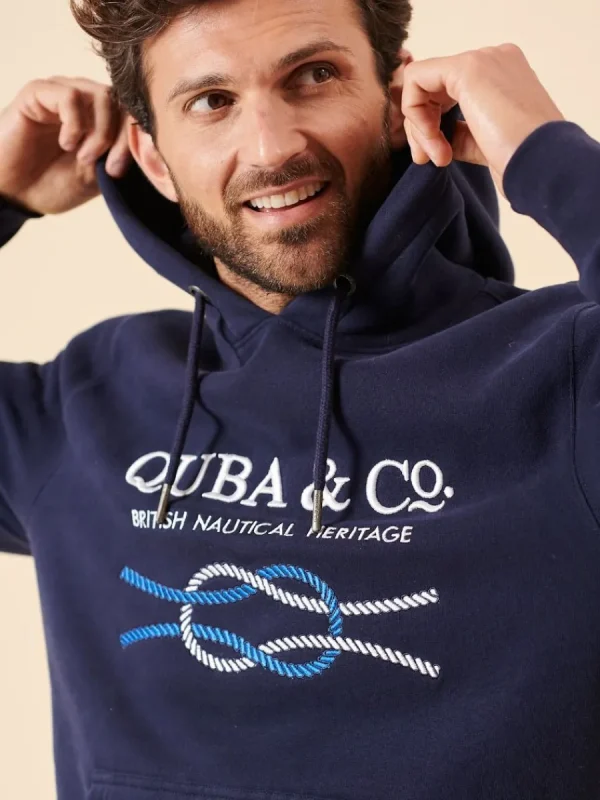 Quba & Co Navy Quba and Co Overhead Nautical Hoodie - Riveo Clearance