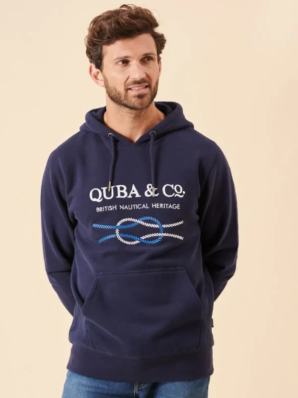 Quba & Co Navy Quba and Co Overhead Nautical Hoodie - Riveo Clearance
