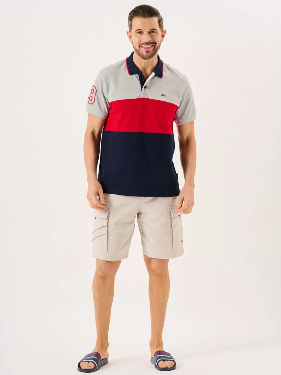 navy_red_and_grey_xseries_4.webp Quba & Co Navy Red And Grey X-Series Colour Block Polo - Wheldon Discount