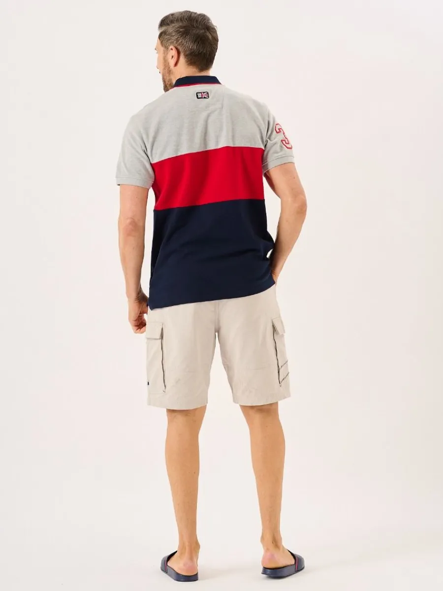 navy_red_and_grey_xseries_6.webp Quba & Co Navy Red And Grey X-Series Colour Block Polo - Wheldon Discount