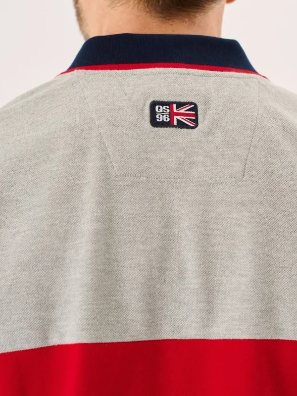 Quba & Co Navy Red And Grey X-Series Colour Block Polo - Wheldon Discount