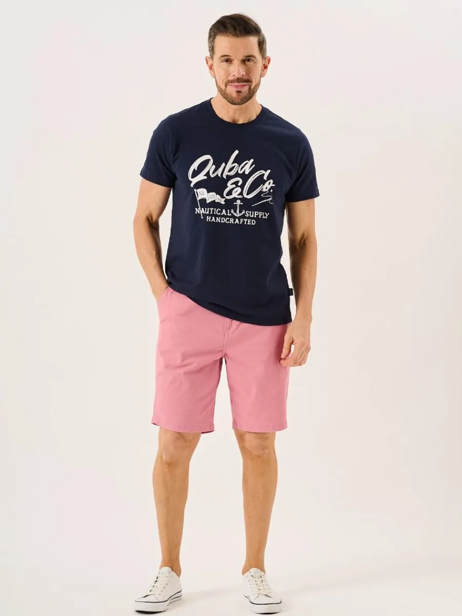 navy_slub_cotton_quba_and_4.webp Quba & Co Navy Slub Cotton Quba And Co Logo Crew Neck T-Shirt - Bodkin Fashion