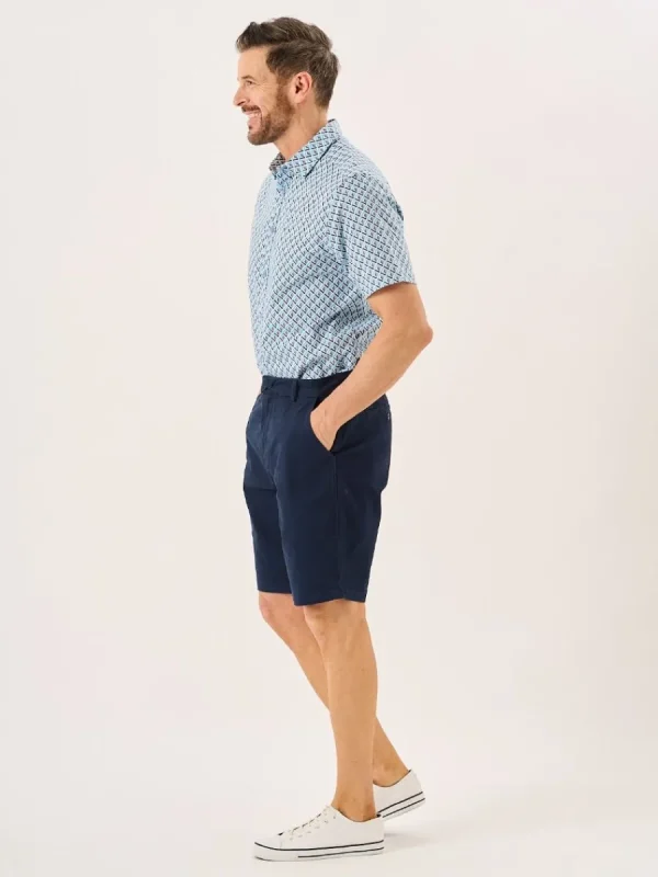 Quba & Co Navy Stretch Chino Shorts - Sandor New