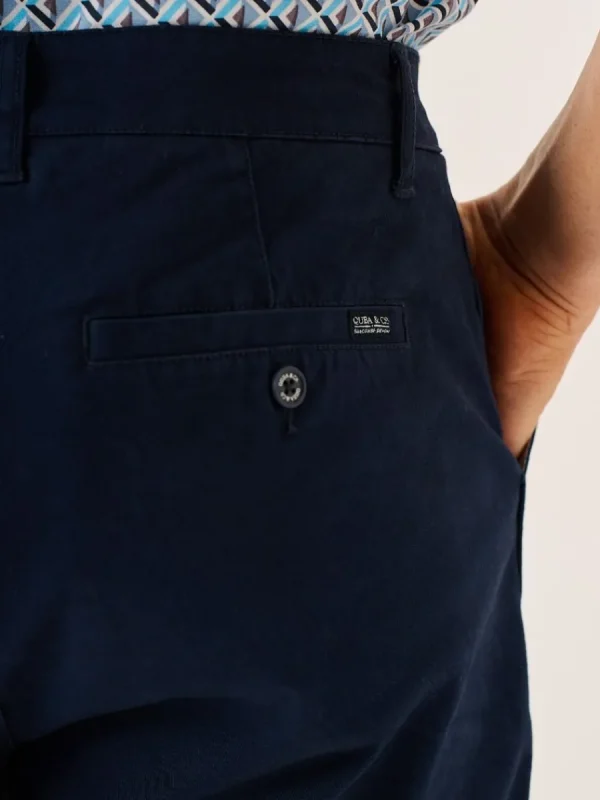 Quba & Co Navy Stretch Chino Shorts - Sandor New