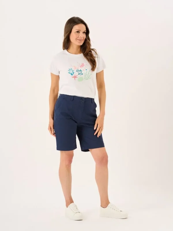 Quba & Co Navy Womens Chino Shorts - Robynne New