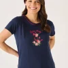 Quba & Co Navy X-Series Floral Graphic T-Shirt - Marlie Online